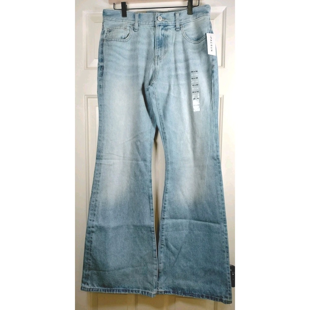 NWT PacSun‎ Men's Jordan Baggy Boot Jeans 30x32 Measures 32" Waist Blue Denim